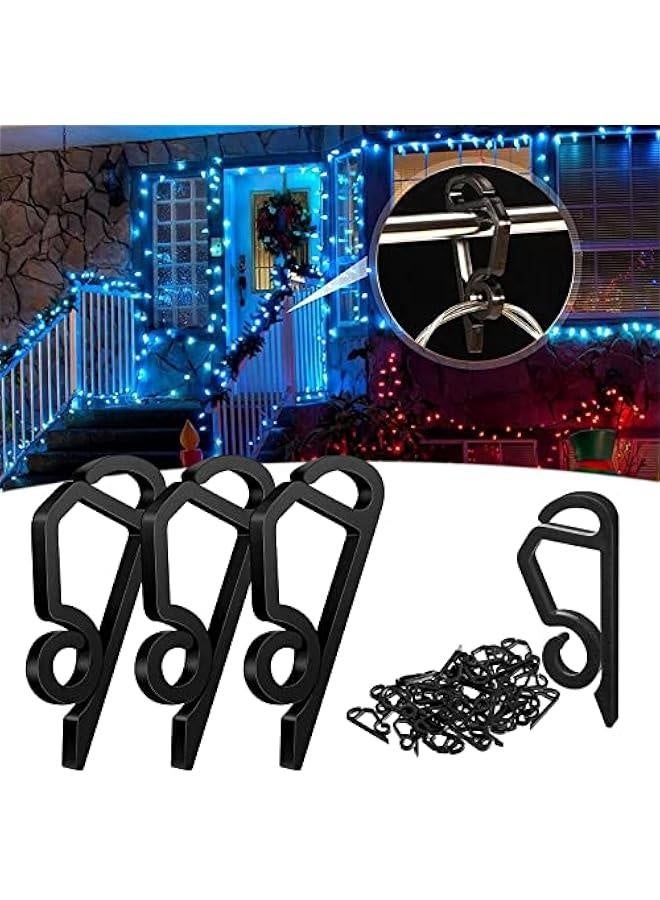 Generic 120 Pcs  Light Clips Outside Gutter Hooks - Plastic Holiday Gutter Light Weatherproof Hooks for   Roof Tree Hanging Outdoor Decoration String Lights (Black) - Image 3
