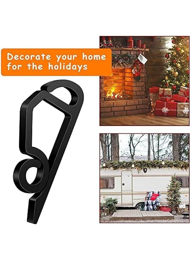 Generic 120 Pcs  Light Clips Outside Gutter Hooks - Plastic Holiday Gutter Light Weatherproof Hooks for   Roof Tree Hanging Outdoor Decoration String Lights (Black) - Image 5