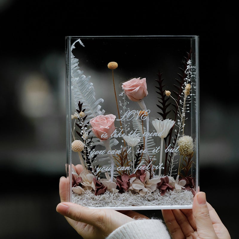 2pcs Transparent Display Case DIY Eternal Flower Holder Photo Picture Frame Display Case - Image 4