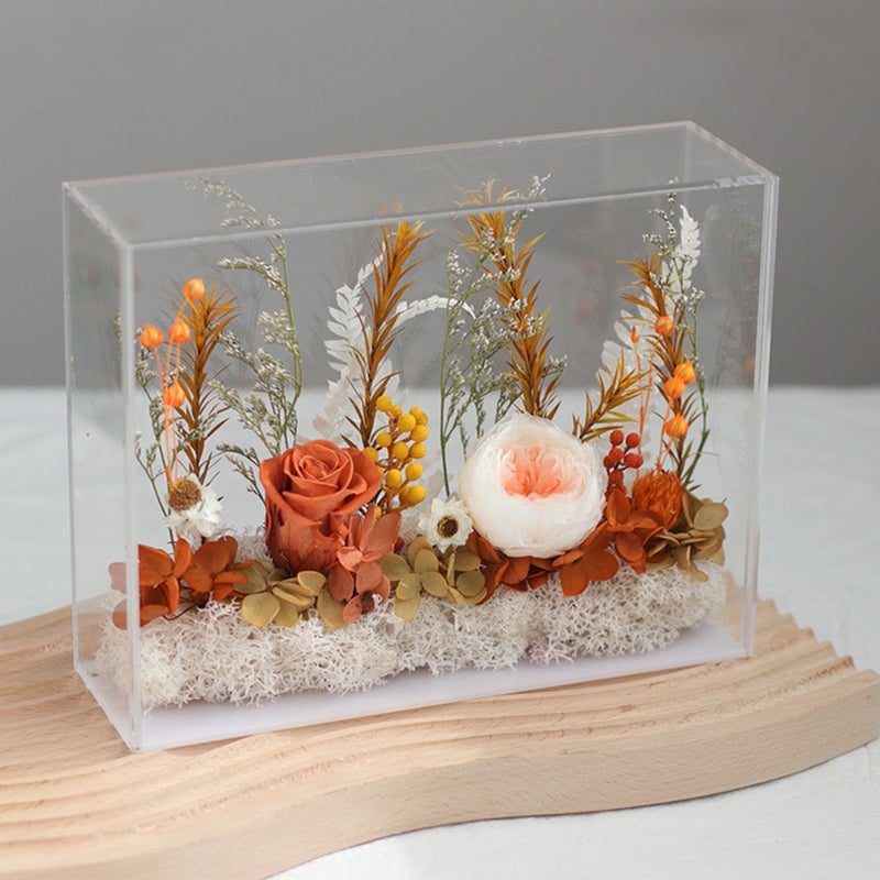 2pcs Transparent Display Case DIY Eternal Flower Holder Photo Picture Frame Display Case - Image 2