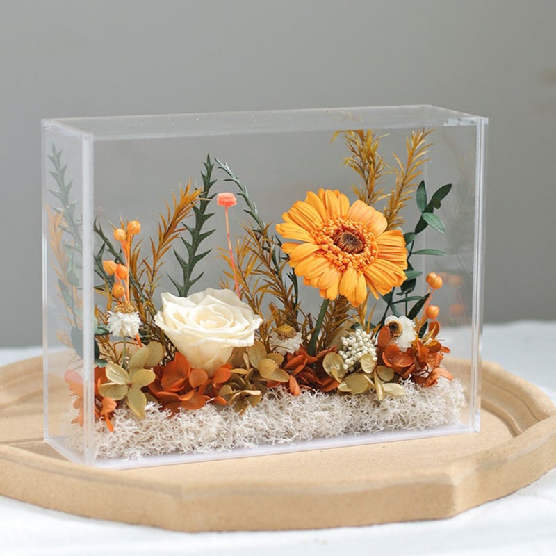 2pcs Transparent Display Case DIY Eternal Flower Holder Photo Picture Frame Display Case - Image 3