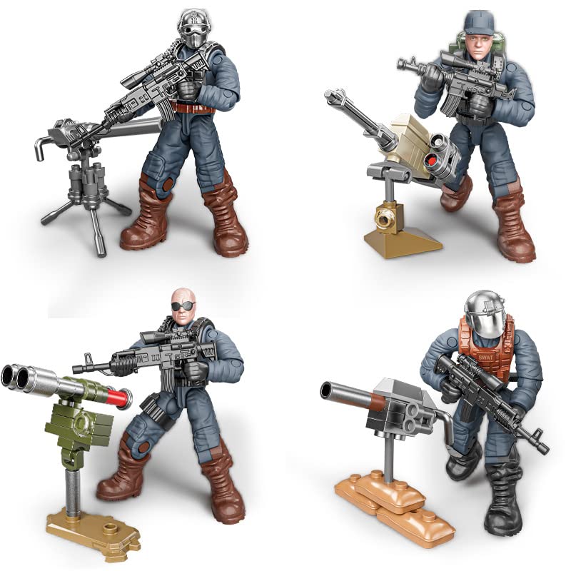 Ulanlan SWAT Mini Military Action Figure with Weapons and Accessories Building Blocks Playset  8 PCS 1:36 Scale Police Figure  Multiple Movable Joints  Best Gift for Kids 8 9 10 - Image 3