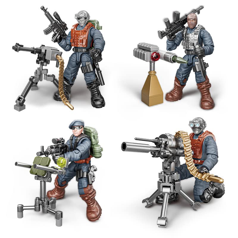 Ulanlan SWAT Mini Military Action Figure with Weapons and Accessories Building Blocks Playset  8 PCS 1:36 Scale Police Figure  Multiple Movable Joints  Best Gift for Kids 8 9 10 - Image 2