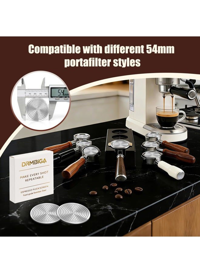 DRMBIGA 53.3mm Espresso Puck Screen 2 Pack - 3rd Generation Dual-Layer Coffee Filter Screen, Reusable Stainless Steel Espresso Filter for 54mm Portafilter Baskets - 0.8mm Thick with 150μm Fine Mesh DRMBIGA - Image 3