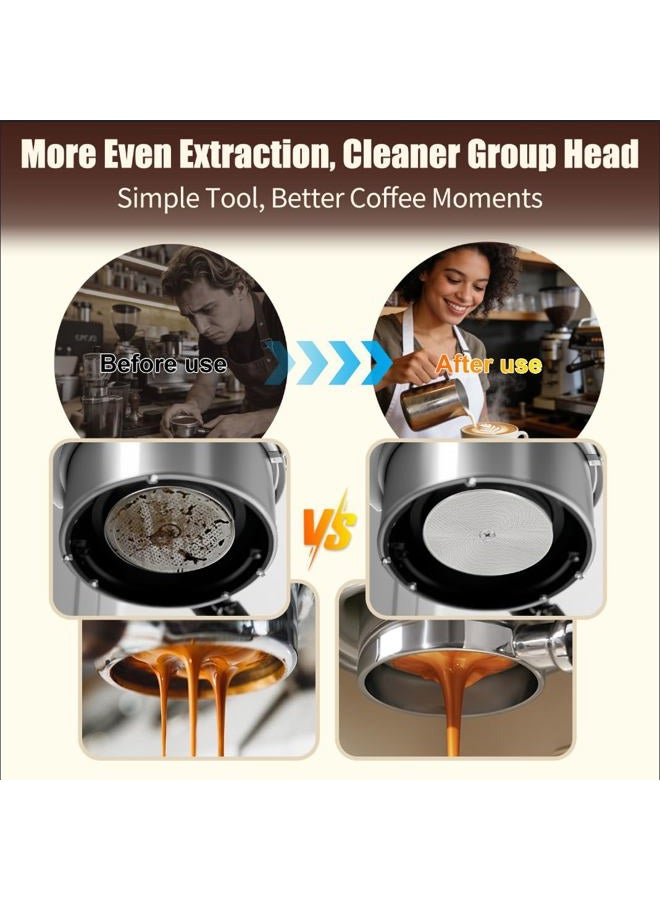 DRMBIGA 53.3mm Espresso Puck Screen 2 Pack - 3rd Generation Dual-Layer Coffee Filter Screen, Reusable Stainless Steel Espresso Filter for 54mm Portafilter Baskets - 0.8mm Thick with 150μm Fine Mesh DRMBIGA - Image 5