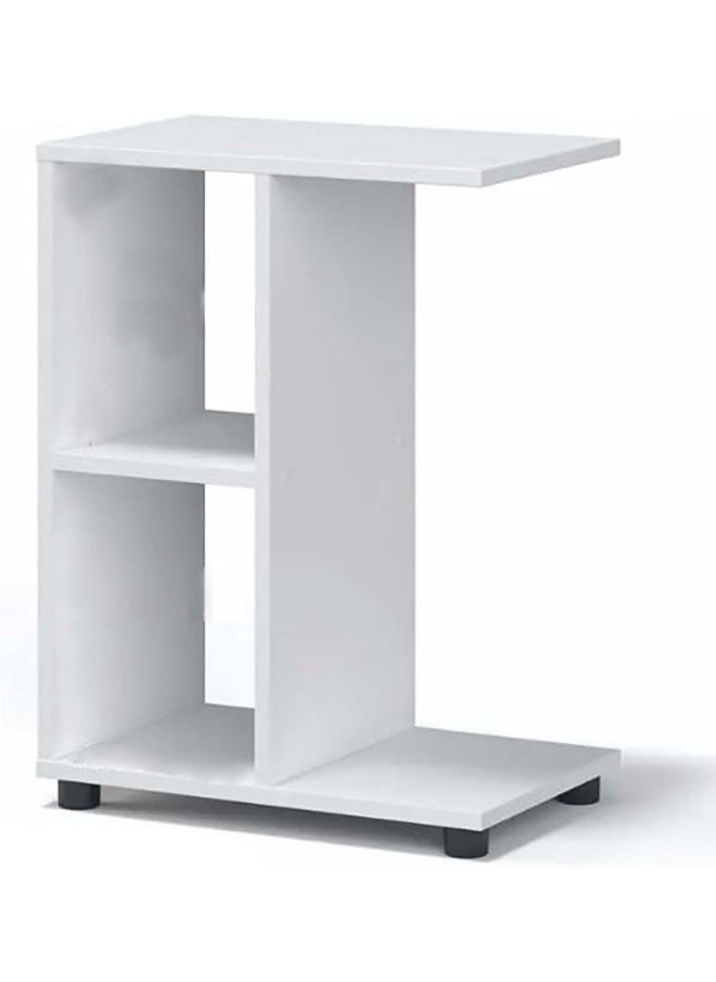 Horoof Home Modern White Wooden Service Table with Open Shelves  - Image 1