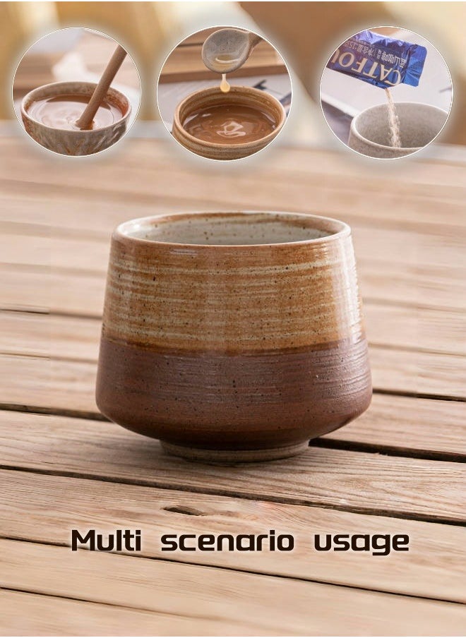 Generic Ceramic Cup，Handmade Japanese Style  Stoneware Coffee Mug，Retro Kung Fu Tea Cup，Single Cup，Rough Pottery Kiln Variable Flow Glaze Tea Cup，Latte Pull Flower Porcelain-Cup  - Image 3