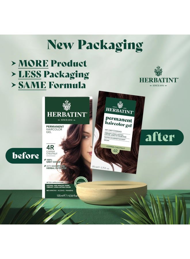 Herbatint Permanent Hair Dye For Women - 4R Copper Chestnut - For Up To 100% Gray Coverage of Resistant Gray Hair - Ammonia-Free, Alcohol-Free & Vegan - Salon Influenced Hair Color 5.75 fl oz - Image 2