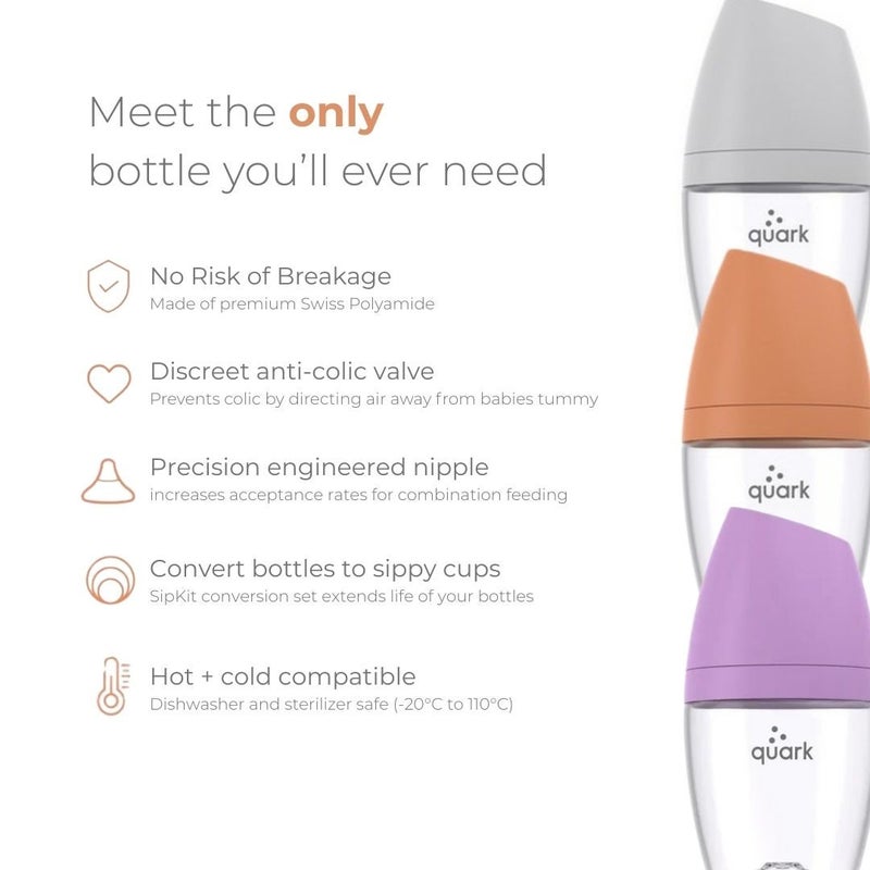 Quark BuubiBottle Mini (5oz/160ml)  - 2PC - Grey - Image 2