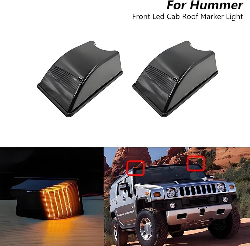 ALISMAEEL LED Cab Roof Lights Compatible with 2003-2009 Hummer H2 H2 SUT Replacement for 25809312 16531442 15060525 Cab Roof Marker Running Lamps Smoke Lens+Black Housing - 10PCS - Image 4