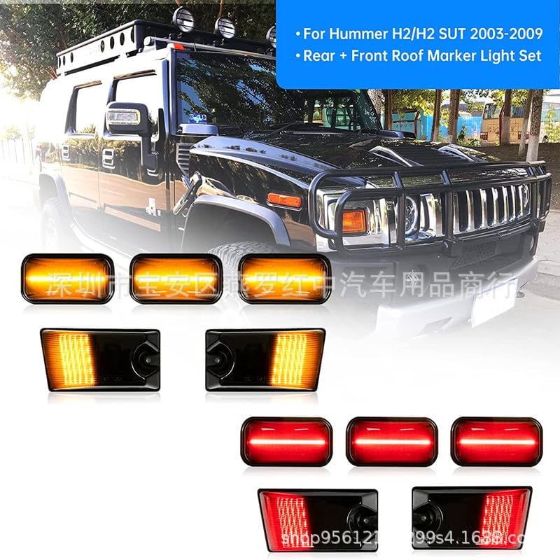 ALISMAEEL LED Cab Roof Lights Compatible with 2003-2009 Hummer H2 H2 SUT Replacement for 25809312 16531442 15060525 Cab Roof Marker Running Lamps Smoke Lens+Black Housing - 10PCS - Image 2