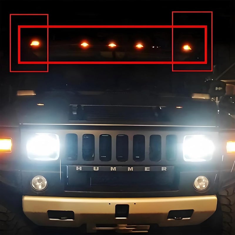 ALISMAEEL LED Cab Roof Lights Compatible with 2003-2009 Hummer H2 H2 SUT Replacement for 25809312 16531442 15060525 Cab Roof Marker Running Lamps Smoke Lens+Black Housing - 10PCS - Image 3