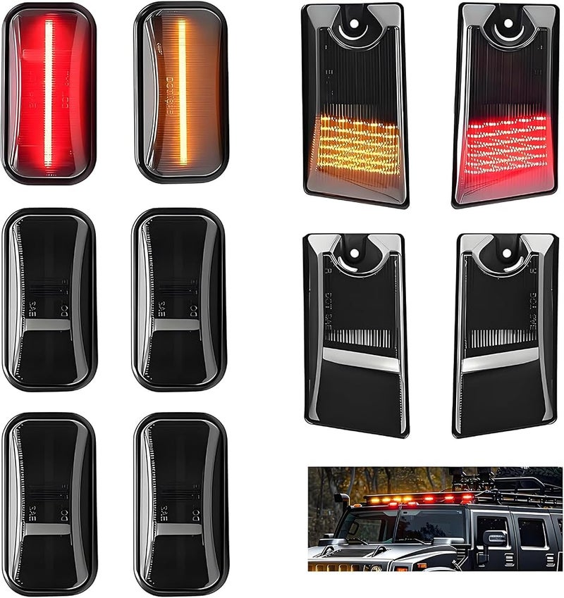 ALISMAEEL LED Cab Roof Lights Compatible with 2003-2009 Hummer H2 H2 SUT Replacement for 25809312 16531442 15060525 Cab Roof Marker Running Lamps Smoke Lens+Black Housing - 10PCS - Image 1