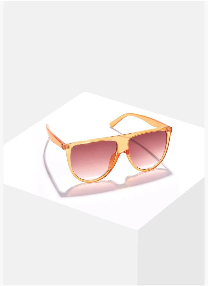 Haute Sauce Women Orange Lens Orange Wayfarer Sunglasses