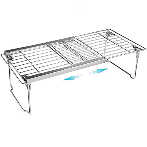 Orgneas Expandable Cabinet Shelf Organizer Adjustable Freezer Shelf 15822 Thickened Heavy Duty Organizer and Storage Shelf for Kitchen Cabinet Pantry Refrigerator