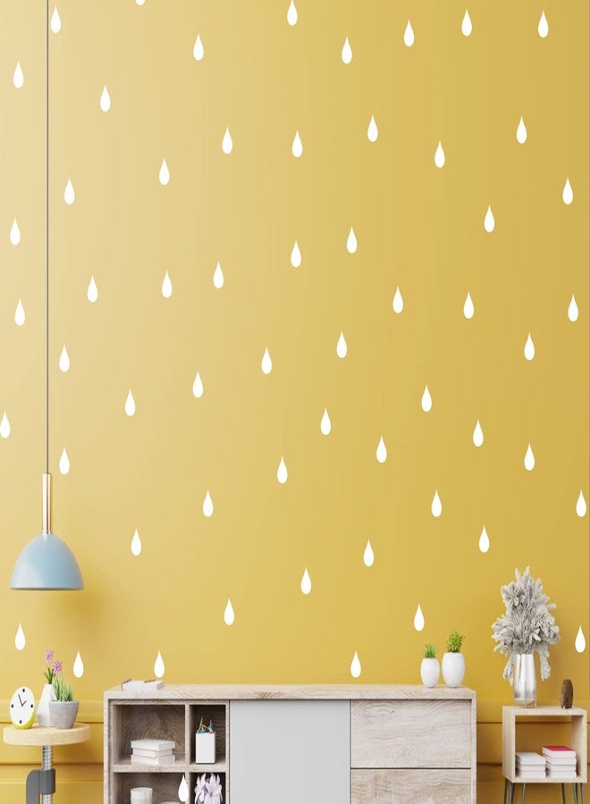 WallDesign ملصقات جدارية من الفينيل بنمط قطرات المطر من WallDesign (أبيض، 3 بوصات) - مجموعة من 84 قطعة - Image 3