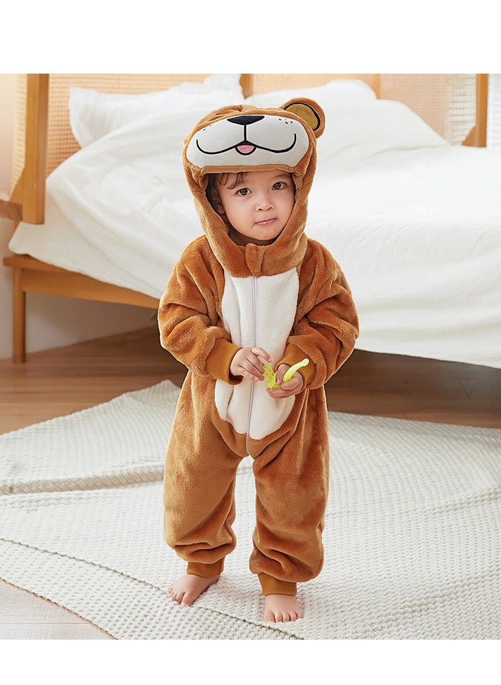 Loquat Flannel Children's Climbing Clothes Baby Autumn Winter Long Sleeved Clothes Jumpsuit Newborn Cartoon Jumpsuit  - Image 5