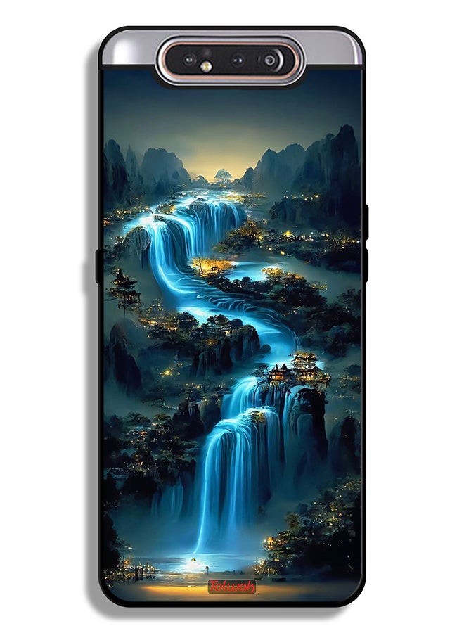 Tolwak Samsung Galaxy A80 Protective Case Cover Waterfall Art - Image 1