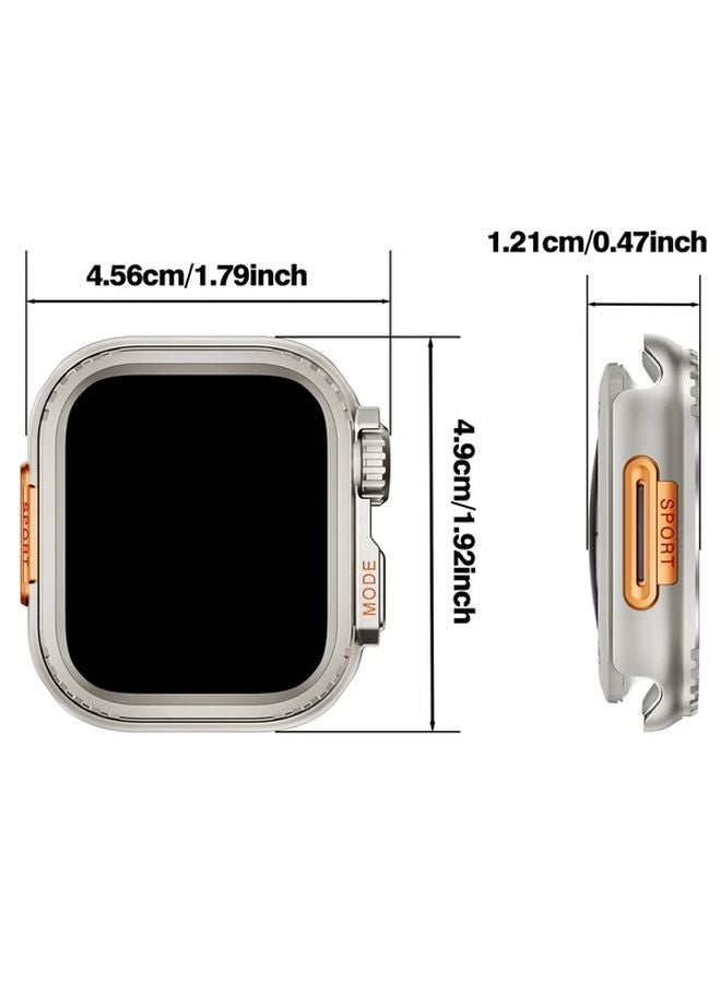 Rugged Metal Case For iWatch Ultra 1 2 49mm Black Frame With Back Cover - Image 2