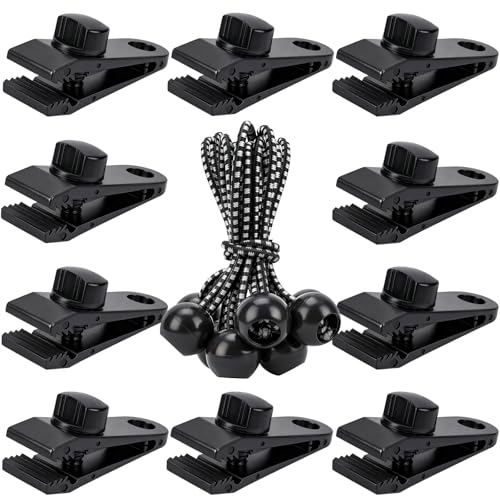 Axlksia Tarp Clips Heavy Duty Lock Grip, 20 Pack Tarp Clamps, Shade Cloth Clips Fasteners, Pool Awning Cover Bungee Cords Clips, Car Cover Clamp - Image 1