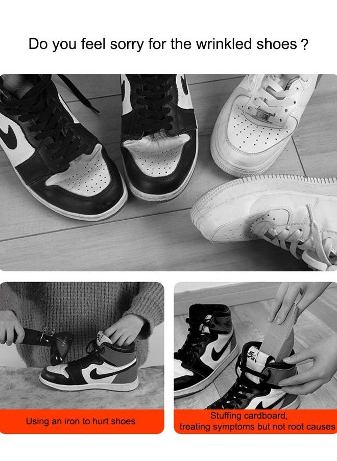 Generic - 2 Pairs Shoe Crease Protector Toe Box Anti-Wrinkle Sport Shoe Inserts Sneaker Crease Guard Prevent Sneaker Shoes Crease Indentation for Men's 7-12 / Women's 5-8 Shoe Crease Protectors (Black+White) - Image 1