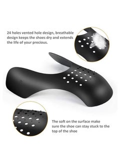 Generic 2 Pairs Shoe Crease Protector Toe Box Anti-Wrinkle Sport Shoe Inserts Sneaker Crease Guard Prevent Sneaker Shoes Crease Indentation for Men's 7-12 / Women's 5-8 Shoe Crease Protectors (Black+White)  - Image 2