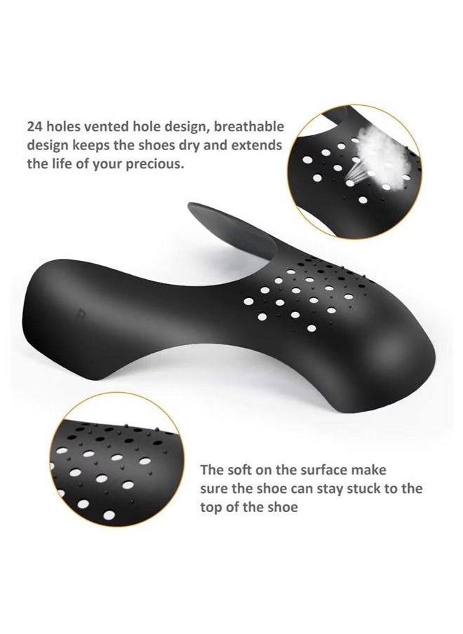 Generic - 2 Pairs Shoe Crease Protector Toe Box Anti-Wrinkle Sport Shoe Inserts Sneaker Crease Guard Prevent Sneaker Shoes Crease Indentation for Men's 7-12 / Women's 5-8 Shoe Crease Protectors (Black+White) - Image 1