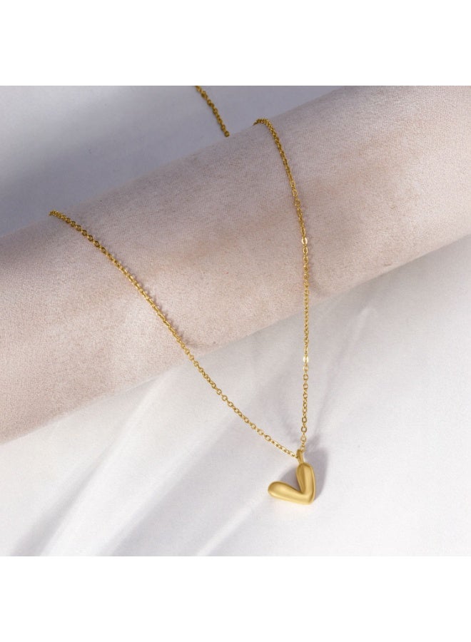 Palmonas 18K Gold Tone Plated Puffy V Charm Pendant Necklace For Women - Waterproof & Anti-Tarnish - Image 3