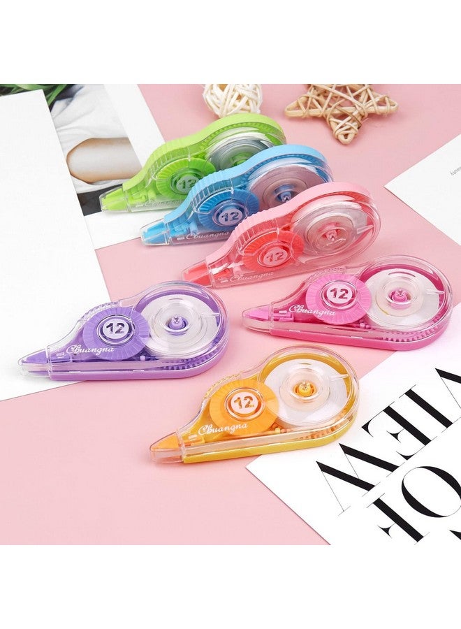 ECLET شريط تصحيح ECLET - عبوة من 2 قطعة شريط تصحيح 12 متر × 5 مم، لمجلة، قلم تصحيح، مزيل للخطأ، أدوات مكتبية، شريط قلم التصحيح (أي لونين عشوائيين يتم إرسالهما) F (2، 12م) - Image 1