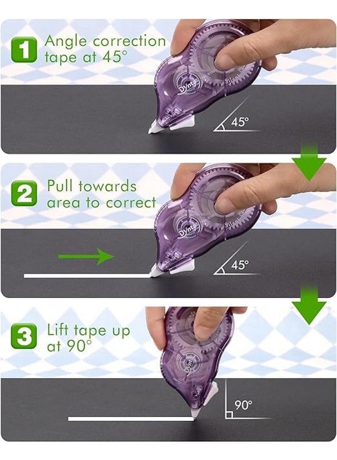 ECLET شريط تصحيح ECLET - عبوة من 2 قطعة شريط تصحيح 12 متر × 5 مم، لمجلة، قلم تصحيح، مزيل للخطأ، أدوات مكتبية، شريط قلم التصحيح (أي لونين عشوائيين يتم إرسالهما) F (2، 12م) - Image 2