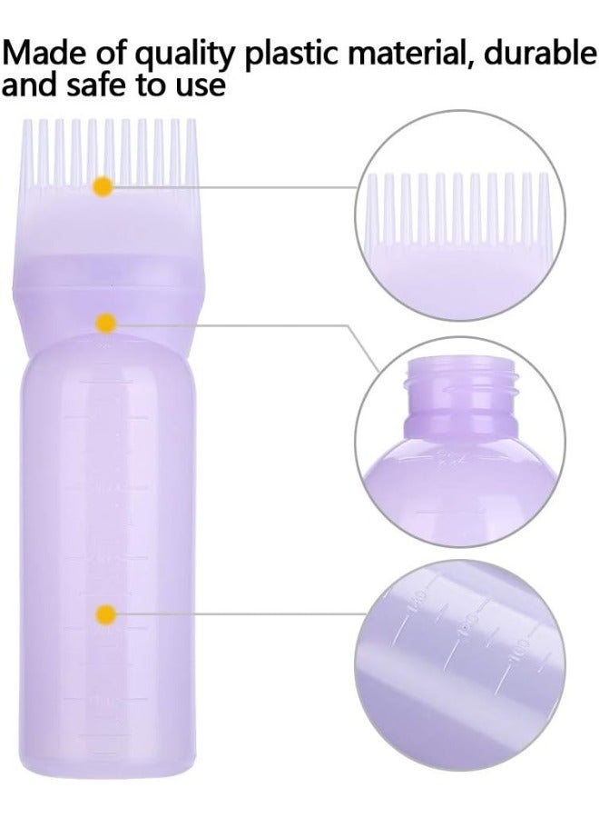 زجاجة توزيع زيت الشعر بسعة 160 مل مشط الجذور خفيفة الوزن لعلاج فروة الرأس وصبغ الأساسيات بنفسجي بلاستيك - Image 3