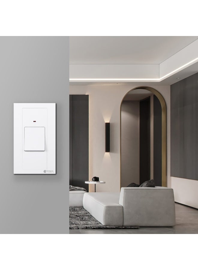 TOEFL Rectangular air conditioner switch, 45 amp, plain white color, TOEFL - Image 2