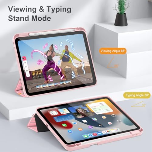 May Chen for iPad (A16) 11th Generation Case 11 Inch 2025, iPad 10th Gen Case 2022 10.9 inch, Built-in Pencil Holder with Shockproof Cover Clear Transparent Back Shell Auto Wake/Sleep, Groovy Flower - Image 5