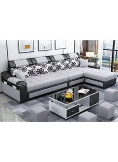L-Shaped Sectional Sofa with Chaise, Upholstered Couch with Sloped Arms, Button-Tufted Design, and Hidden Support for Living Room or Apartment
