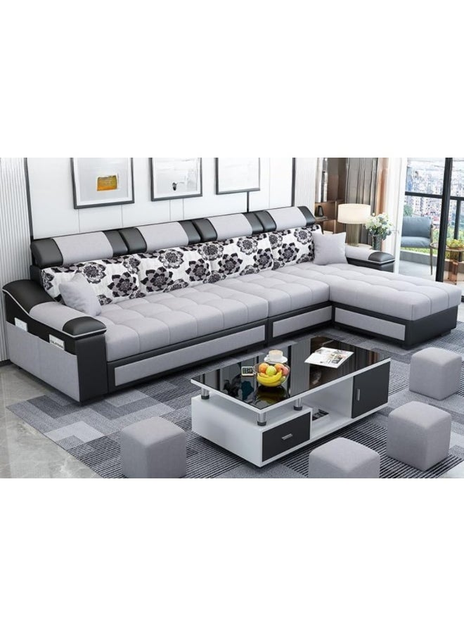 Generic - L-Shaped Sectional Sofa with Chaise, Upholstered Couch with Sloped Arms, Button-Tufted Design, and Hidden Support for Living Room or Apartment - Image 1