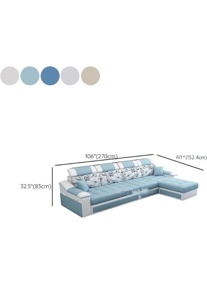 Generic - L-Shaped Sectional Sofa with Chaise, Upholstered Couch with Sloped Arms, Button-Tufted Design, and Hidden Support for Living Room or Apartment - Image 1