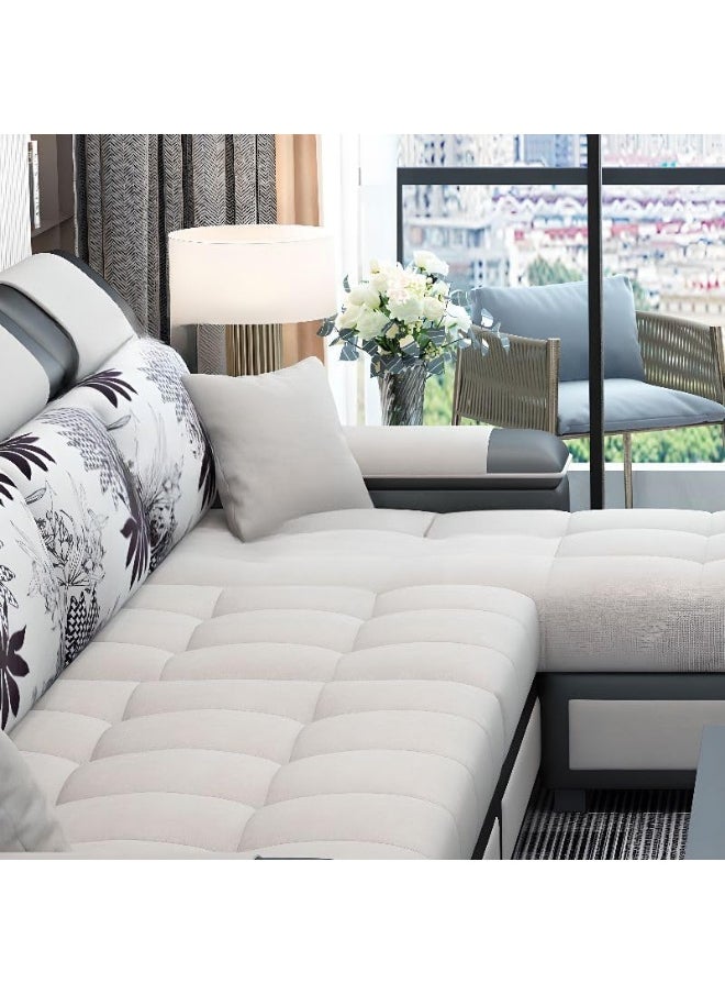 Generic - L-Shaped Sectional Sofa with Chaise, Upholstered Couch with Sloped Arms, Button-Tufted Design, and Hidden Support for Living Room or Apartment - Image 1