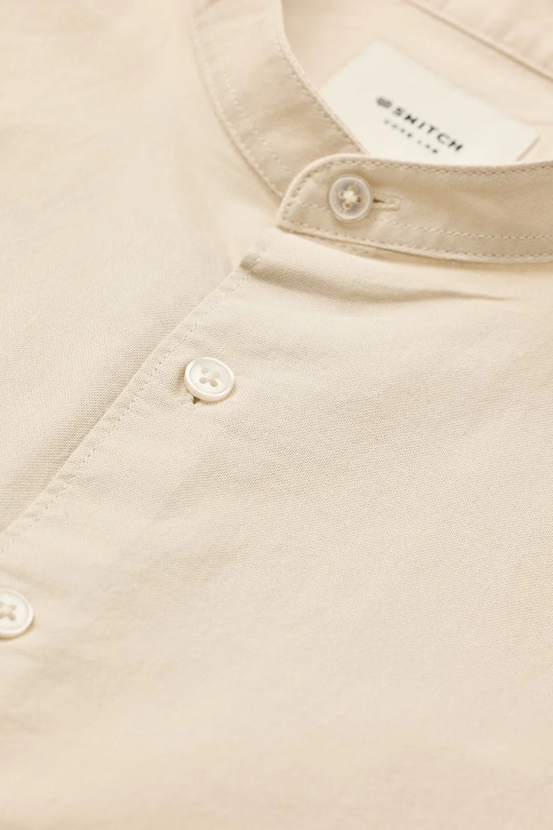 SNITCH Slim Fit Core Lab Oxford Beige Shirt