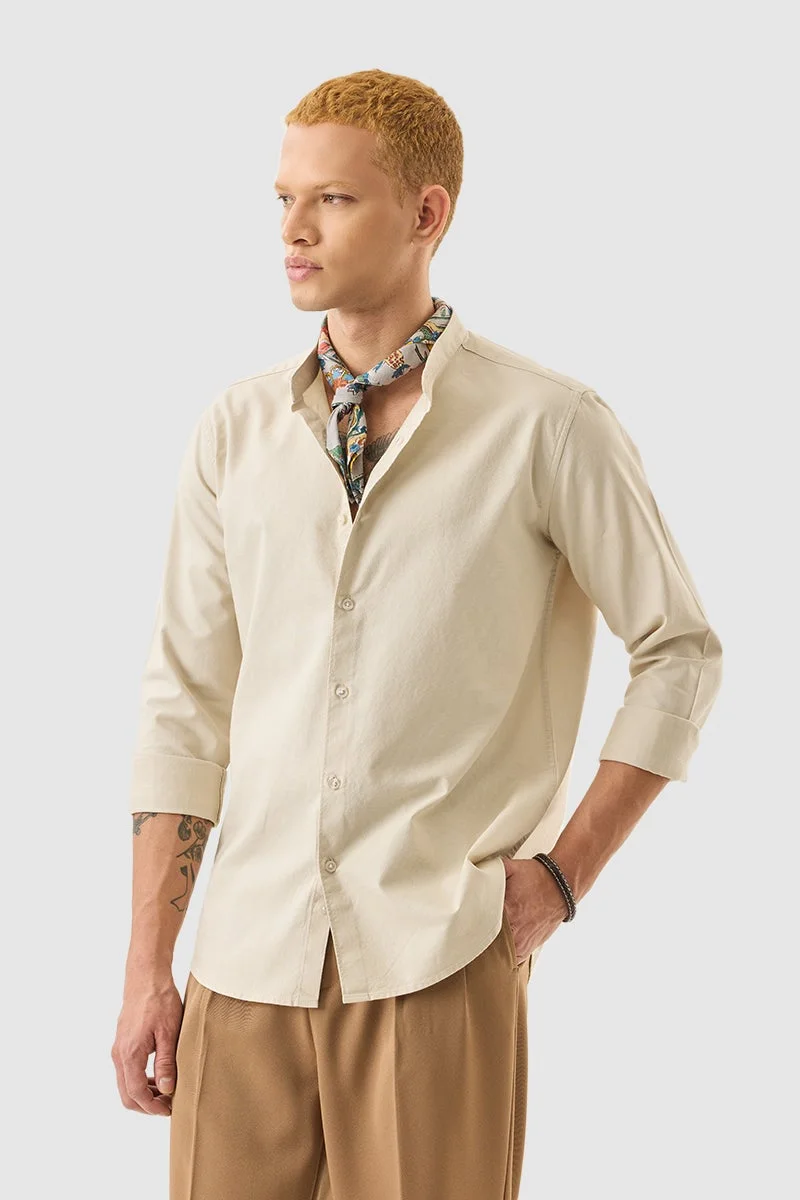 SNITCH Slim Fit Core Lab Oxford Beige Shirt