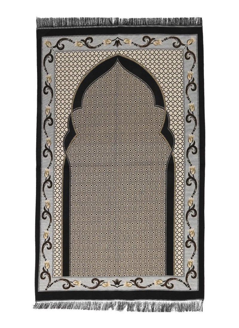 MANASEK - Manasek Cotton Prayer Mat MNSK-2018-D-BLK - Image 1