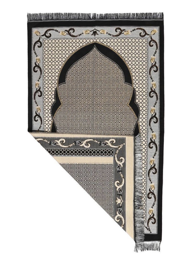 MANASEK - Manasek Cotton Prayer Mat MNSK-2018-D-BLK - Image 1