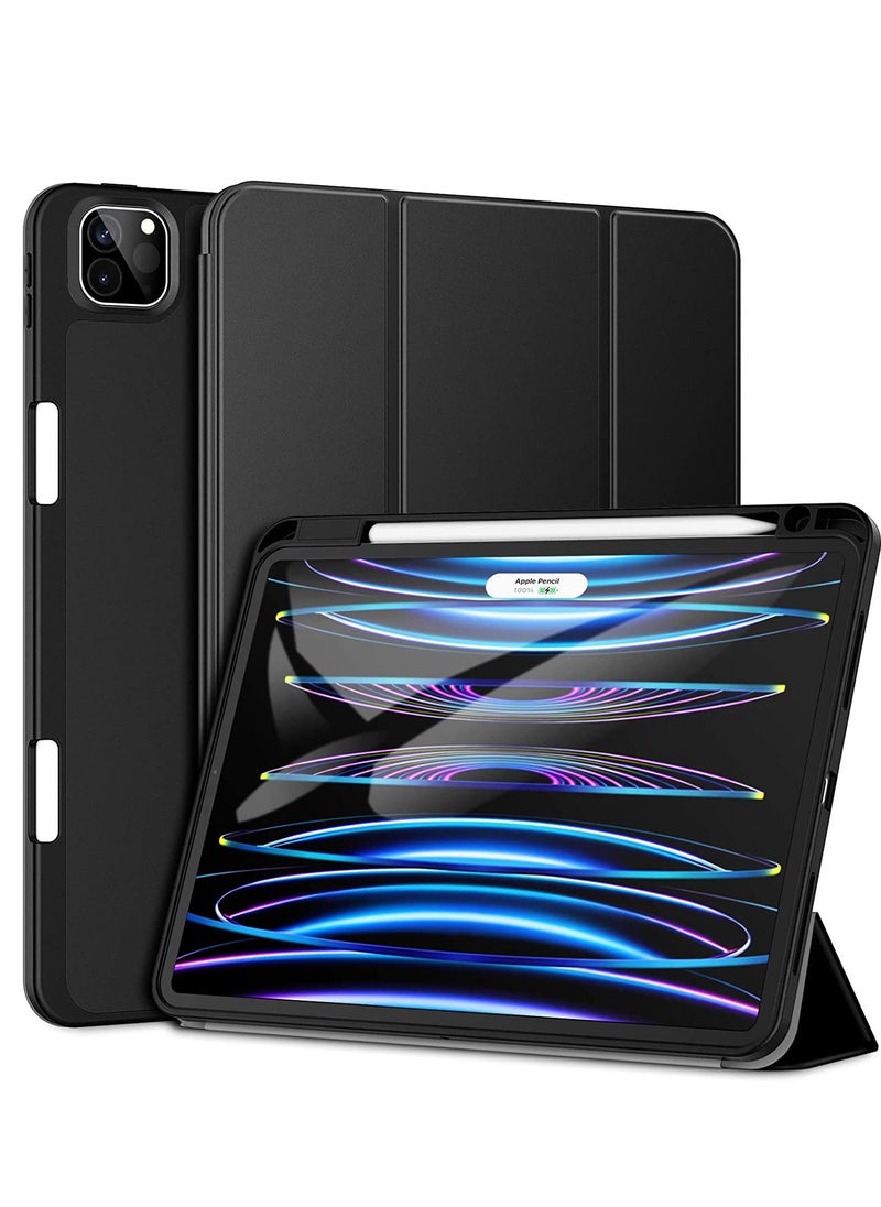 Generic - iPad Air 5th Generation Case 2022 iPad Air 4th Generation Case 2020 10.9 Inch with Pencil Holder Auto Sleep Wake Trifold Stand Smart Case for iPad Air 5 /4 Case Black - Image 1