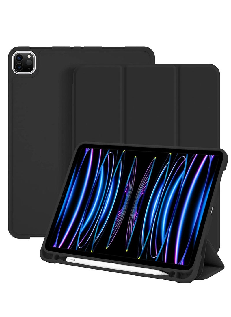 Generic - iPad Air 5th Generation Case 2022 iPad Air 4th Generation Case 2020 10.9 Inch with Pencil Holder Auto Sleep Wake Trifold Stand Smart Case for iPad Air 5 /4 Case Black - Image 1