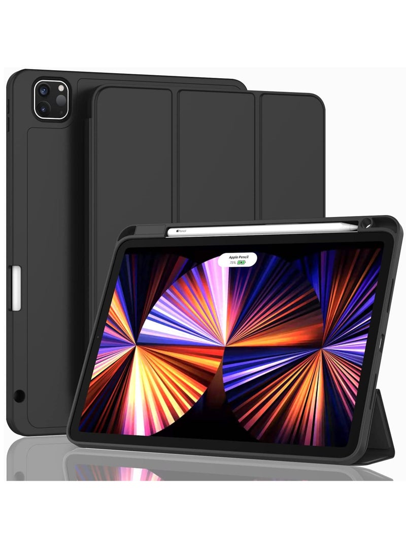Generic - iPad Air 5th Generation Case 2022 iPad Air 4th Generation Case 2020 10.9 Inch with Pencil Holder Auto Sleep Wake Trifold Stand Smart Case for iPad Air 5 /4 Case Black - Image 1