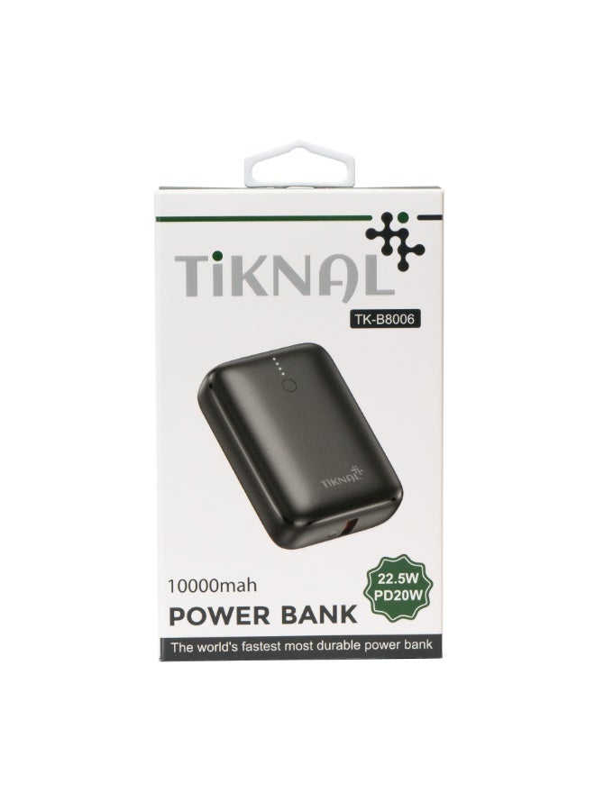 TIKNAL Power Bank 10000mAh, 20W Fast Charging with USB and USB-C Port, Thermal Protection, Small Size, Charge Your Phone Super Fast, Black - Image 5