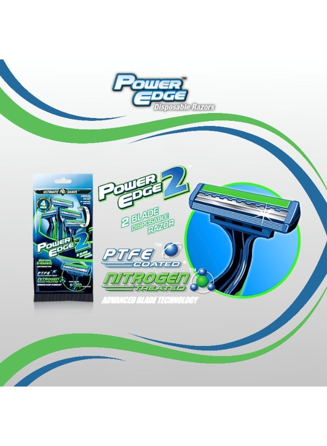 Power Edge 2 Blade Disposable Razor, Made in UK ,Pack of 2 - Image 2