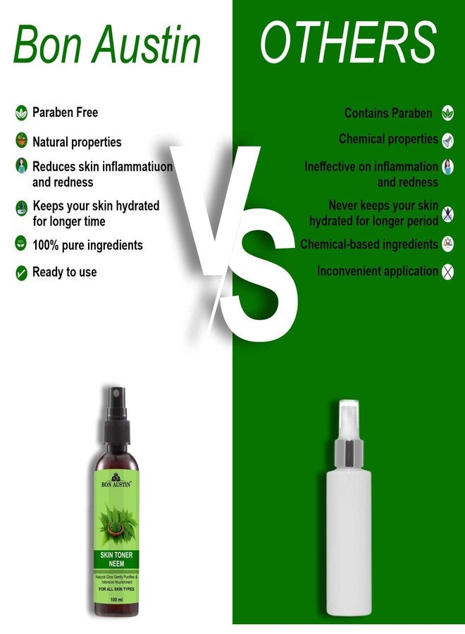 Bon Austin Neem Face Toner for Radiant Glow Skin Toner with Vitamin C/Pore Tightening Toner for Men & Women Pack of 1 of 100 ML - Image 5