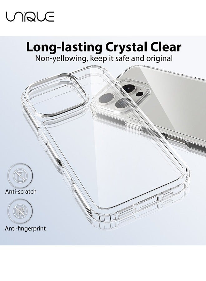 يونيك متوافق مع غطاء iPhone 16 Pro Max ، شفاف كريستالي ، مضاد للاصفرار ، مقاوم للخدش ، مقاوم للصدمات ، شفاف ، تصميم نحيف ، حواف مرتفعة ، غطاء ممتص الصدمات ، حماية من السقوط TPU (شفاف) - Image 2