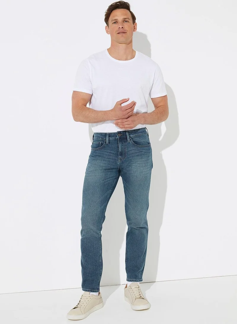 Matalan Mid Wash Stretch Slim Fit Jeans