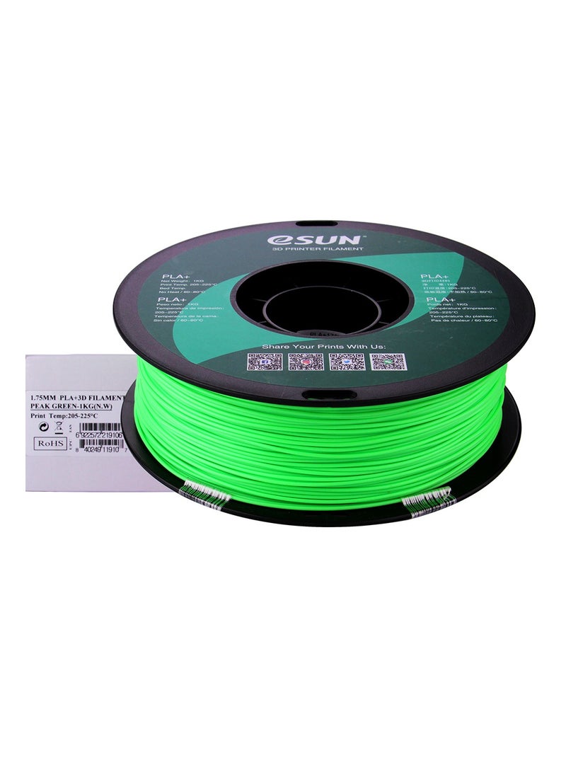 إي صن إيسون 3 دي برينتر فيـﻻمنت  يى ل أ + 1.75 مم دقة اﻷبعاد  +/- 0.05 م م  1 كجم (  2.2  رطل ) بكرة طباعة ثلاثية الأبعاد للطابعات ثلاثية الأبعاد - الذروة الخضراء - Image 5